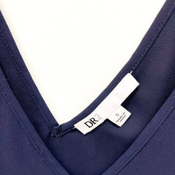 NAVY BLUE N-NECK BLOUSE SIZE SMALL - Picture 4 of 5